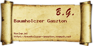 Baumholczer Gaszton névjegykártya